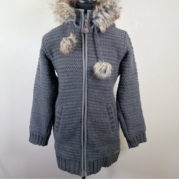 laundromat Jackets & Coats Laundromat Wool Fur Trim Hood Zip Up